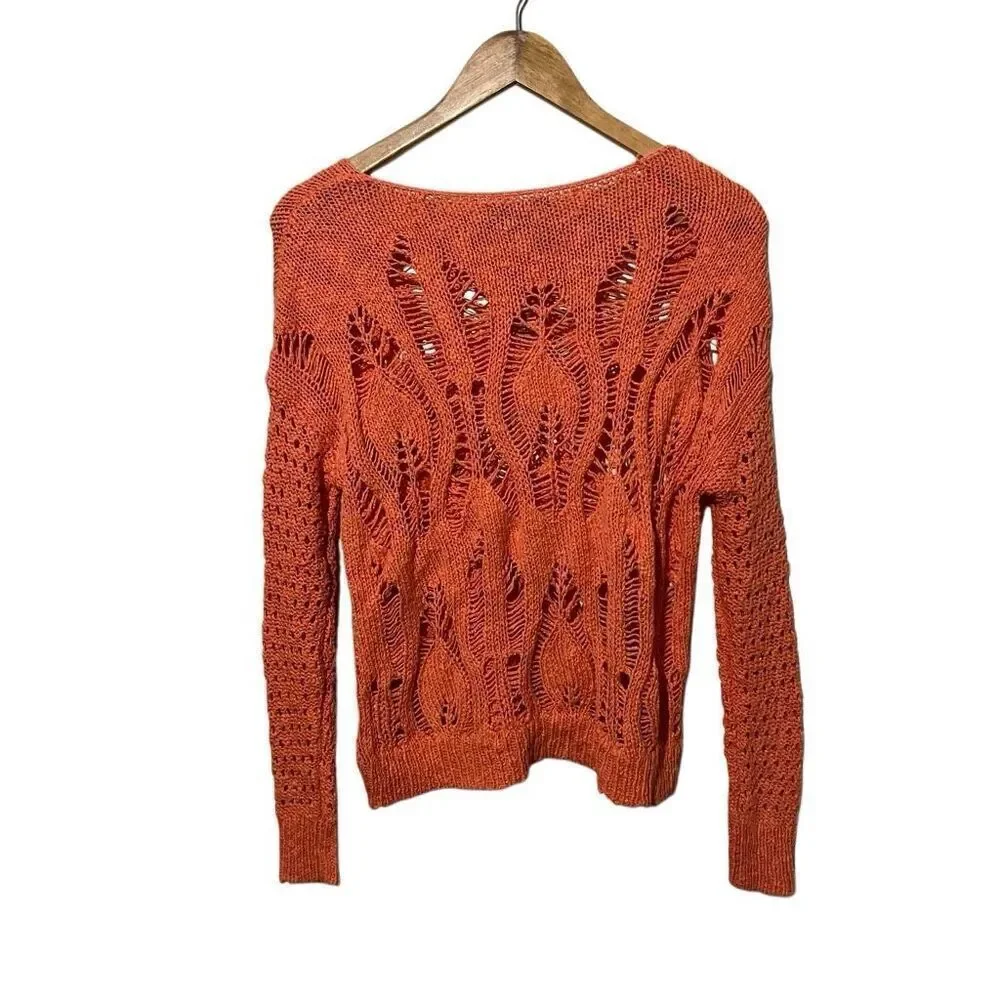 American Eagle Outfitters Coral Open-Knit Sweater NWT XS Coastal Cowgirl Beach B